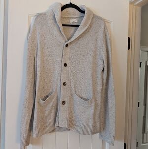 Sonoma Light Gray Shawl Collar Button Cardigan